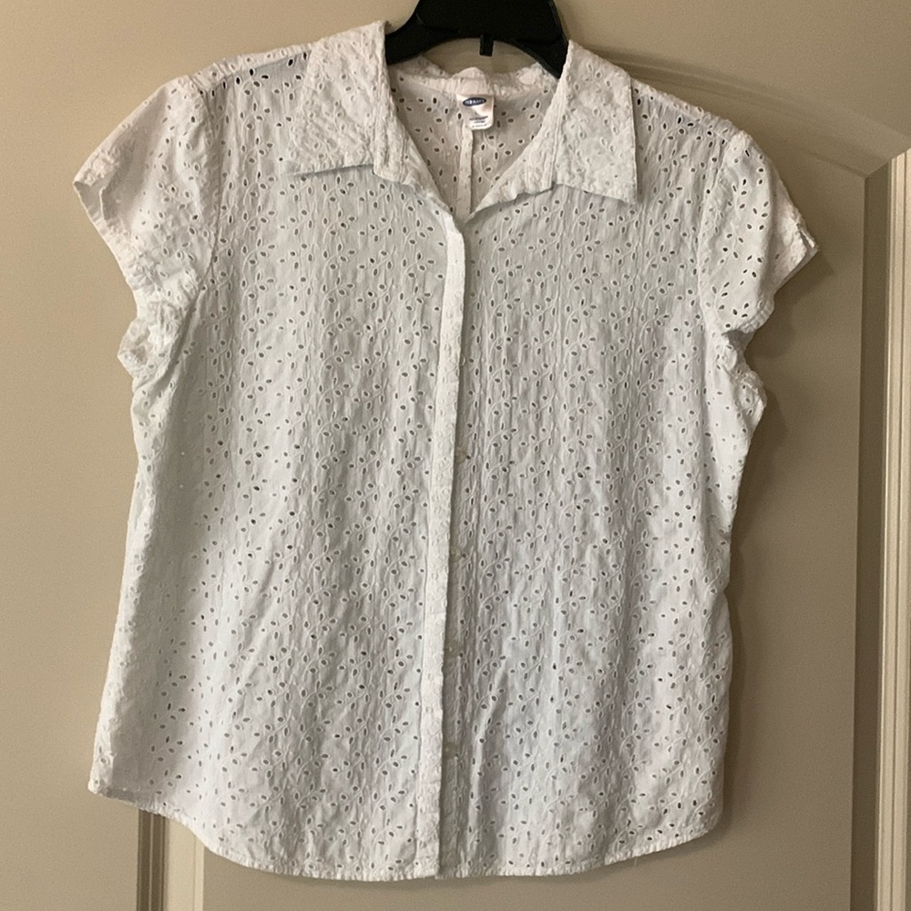 Old Navy White Eyelet Top